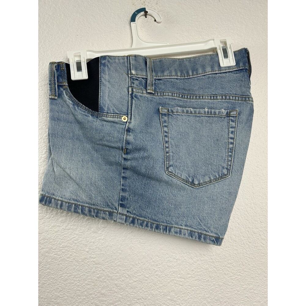 Isabel Maternity‎ Midi Jean Shorts New Expandable Side Panels 4" Inseam Size 6